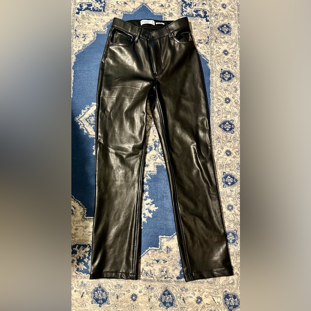 Abercrombie Vegan Leather Straight Pant